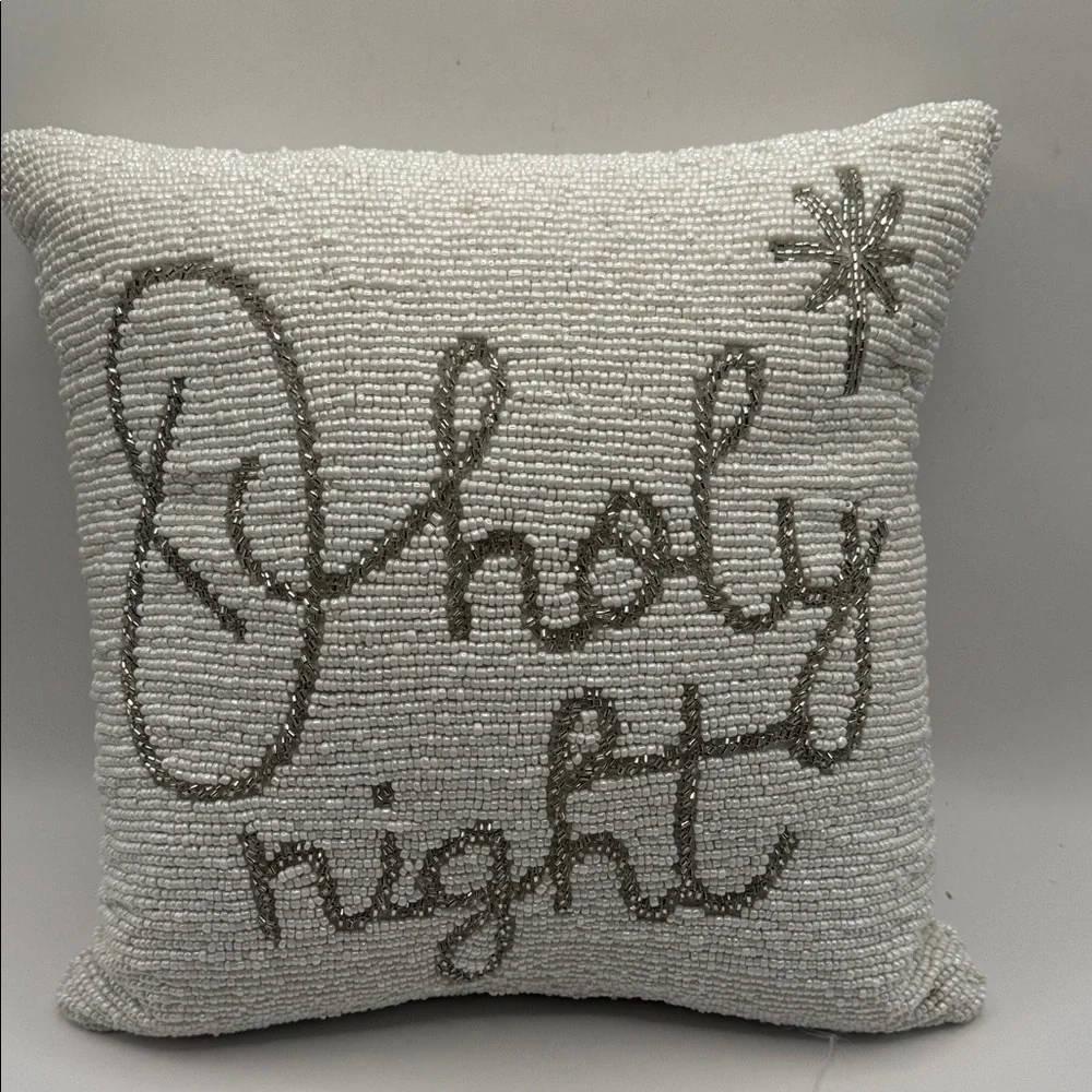 Christmas beaded sparkly Pillow “O holy night”